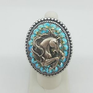 GASOLINE GLAMOUR Jewelry - Rhinestone stallion horse cocktail ring sample GASOLINE GLAMOUR Jewelry - Rhinestone stallion horse cocktail ring sample